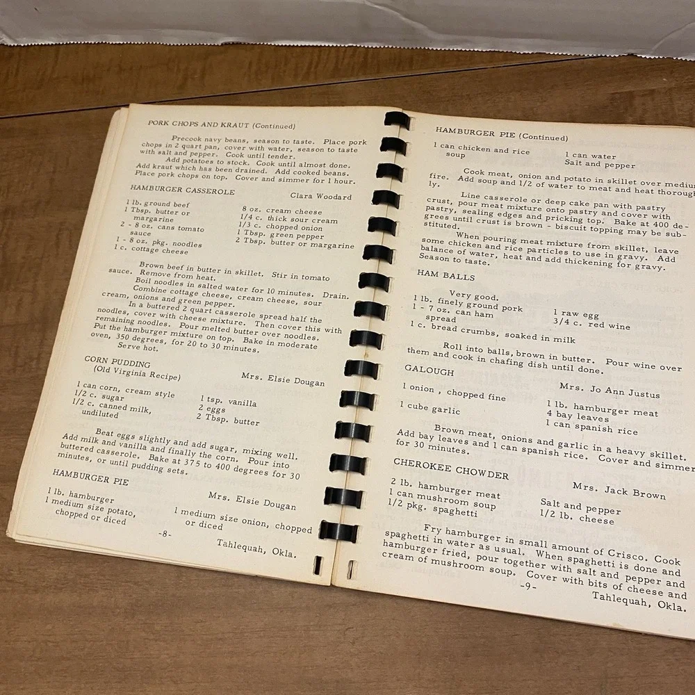 VTG 1965 Tahlequah Oklahoma Rebekah Lodge No 85 Regional Cookbook Comb Bound
